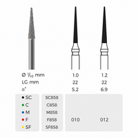 Diamond Dental Burs- Needle (ISO165)
